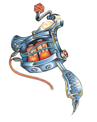 机械卡通简笔蓝色