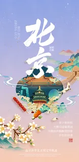 创意中式旅游北京国潮风海报