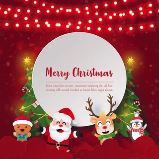 可爱圣诞节灯光红色背景