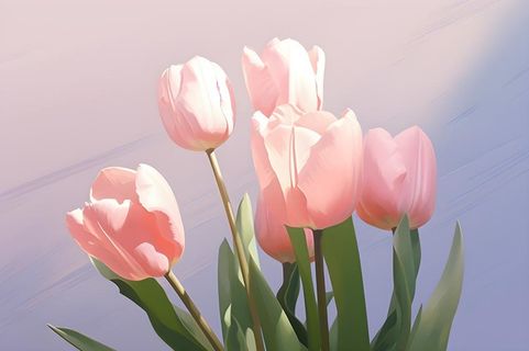 唯美淡雅清新郁金香背景