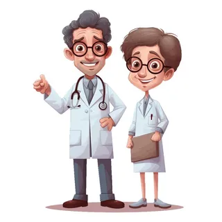 医生护士人物插画花天使免抠