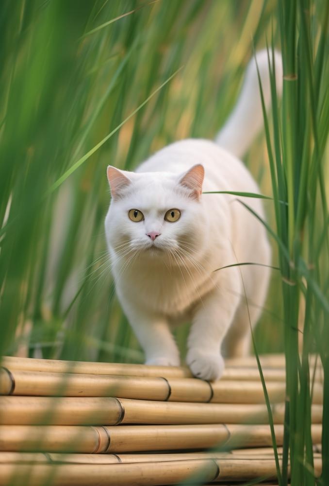 花园的小猫清新背景