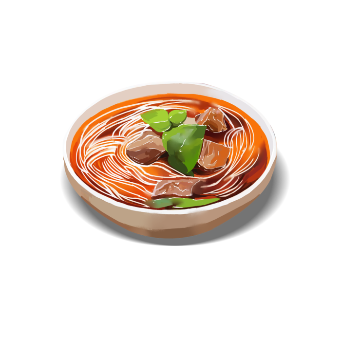 手绘美食牛腩面免扣插图