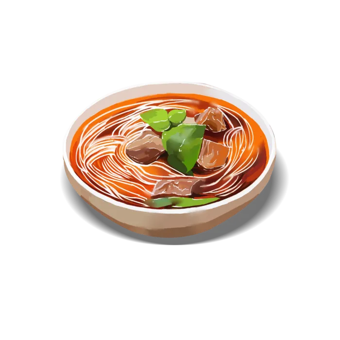 手绘美食牛腩面免扣插图