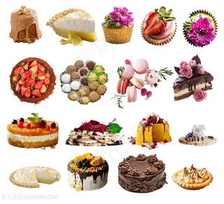 多款高清水果蛋糕西点甜品PSD图层