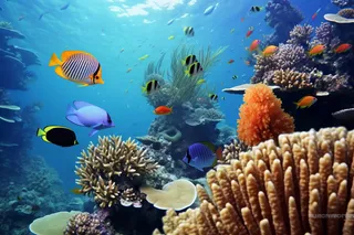 海洋珊瑚鱼美丽的海洋世界摄影图