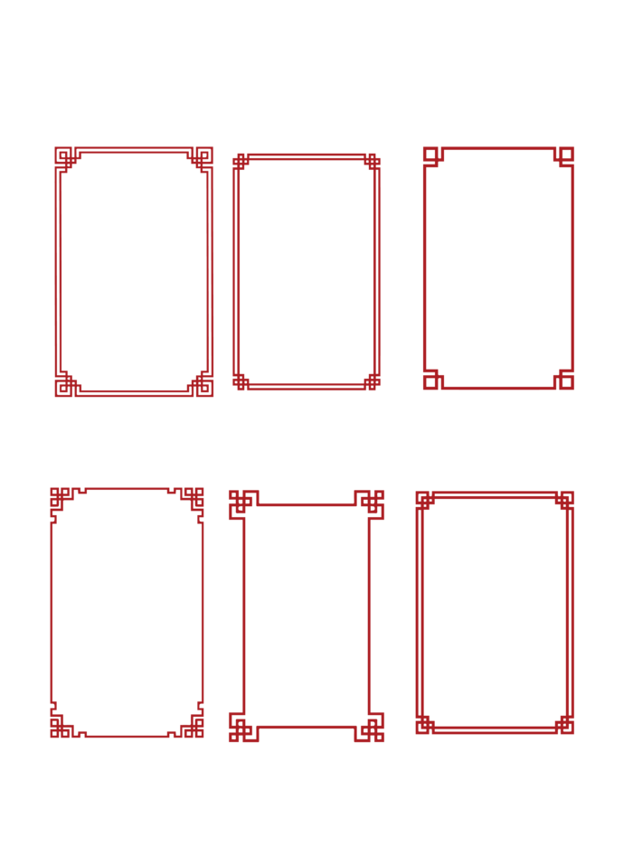 简约中国风边框创意古典红色中式边框