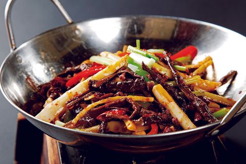 干锅美食焖锅湘菜麻辣香辣纸锅干锅黑白笋