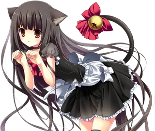 黑发猫女郎素材卡通简笔人物