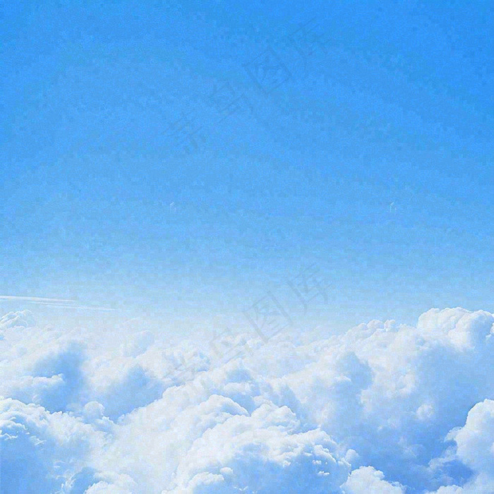 蓝天白云清新自然天空摄影图(1024x1024)
