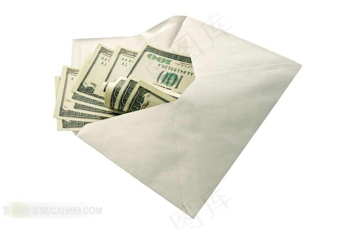 高清信封里的百元美钞图片下载