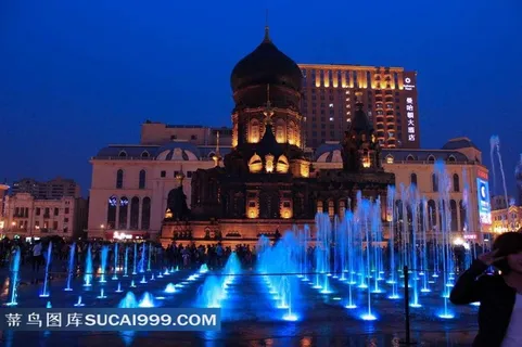 哈尔滨索菲亚大教堂美丽的夜景 哈尔滨索菲亚大教堂美丽的夜景