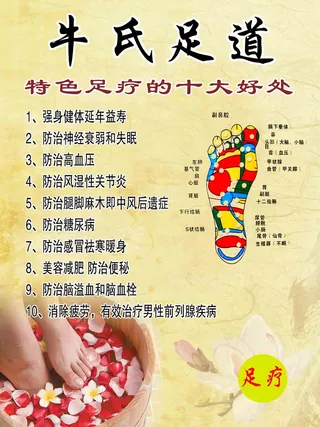 黄色接地气足道好处特色挂墙牌