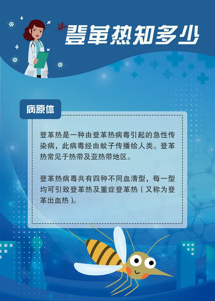 登革热知多少医疗卫生海报psd模版下载