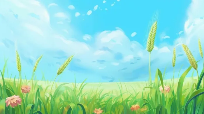 小麦天空元素背景(1456x816)