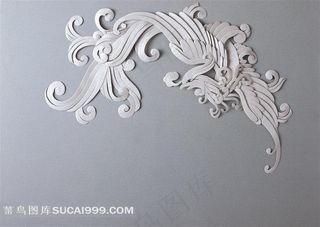 凤凰图案纸雕艺术素材