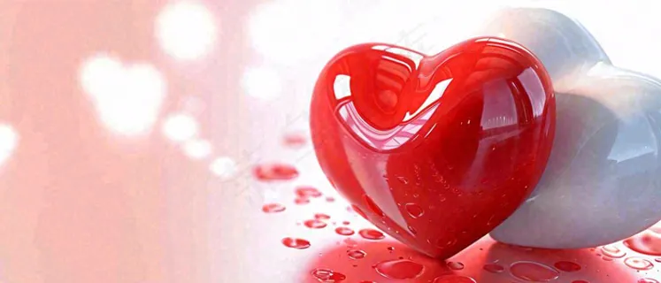 简约爱心3D立体，公益活动情人节感恩节