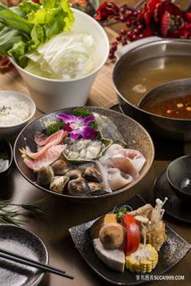 超清海鲜盛宴火锅拼盘图片