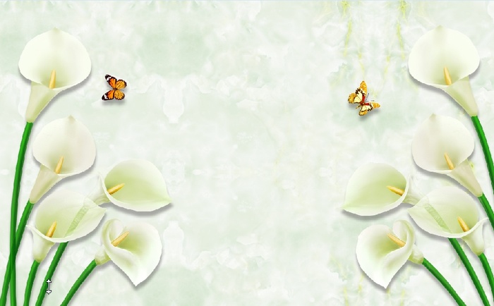 雕塑迪兰花蝴蝶背景墙