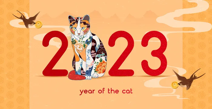兔年2023年数字挂画eps,ai矢量模版下载