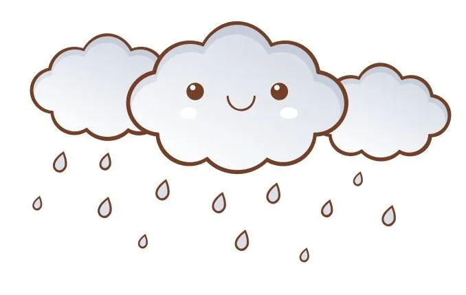 矢量卡通云朵下雨