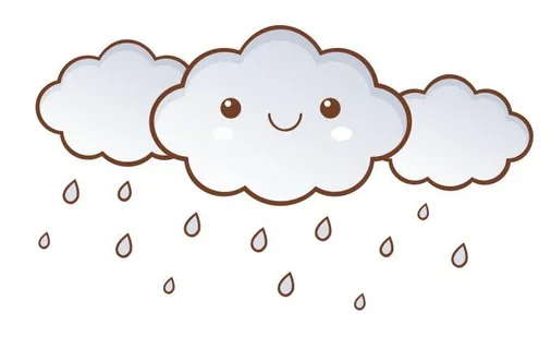 矢量卡通云朵下雨