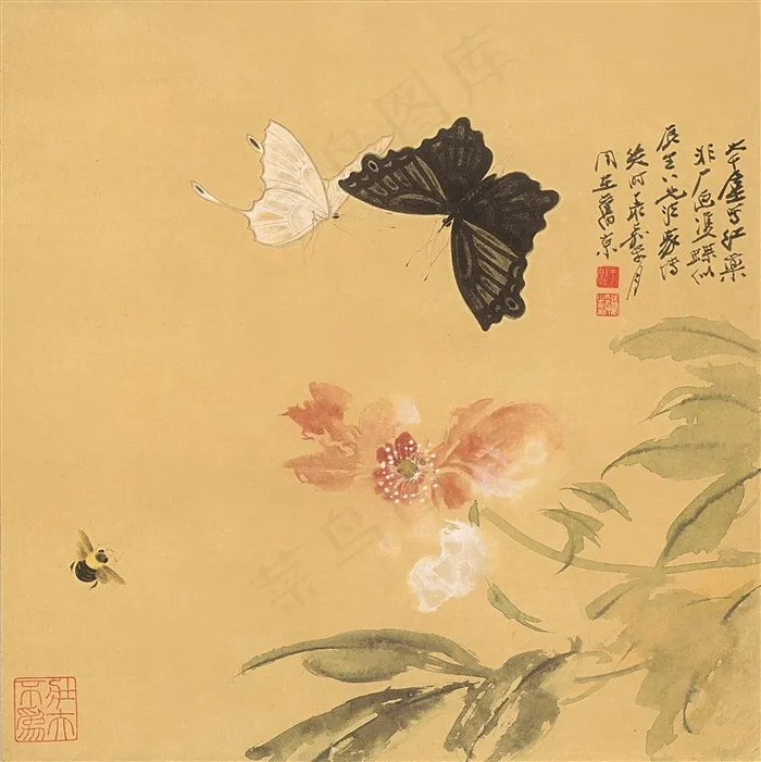 张大千花鸟画