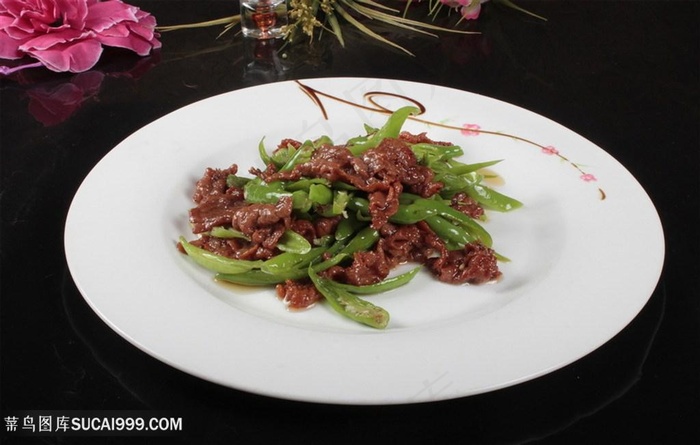 青椒牛柳传统餐饮美食高清菜谱用图摄影