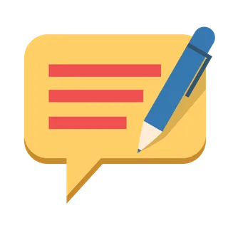 元素 插画  笔  书写 黄色