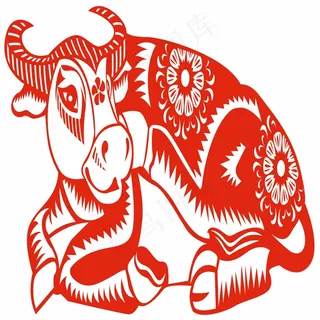 牛剪纸 剪纸风元素 牛剪纸 剪纸风元素