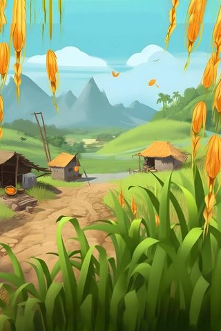 秋季农田丰收金黄背景