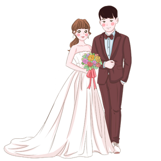 婚纱卡通人物婚礼白纱结婚婚纱摄影手绘