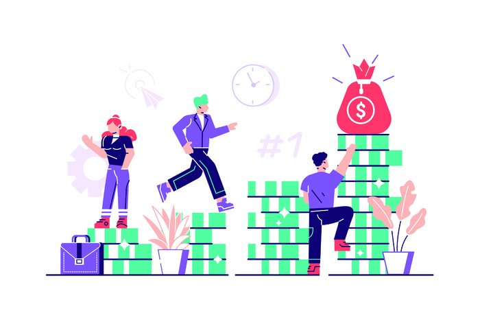 扁平化人物场景办公互联网等距ai矢量设计网页海报UI素材插画