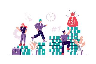 扁平化人物场景办公互联网等距ai矢量设计网页海报UI素材插画