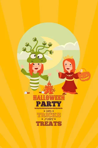 万圣节小鬼捣蛋儿童矢量插画扁平