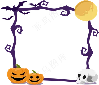 简单花边万圣节边框节日头像框