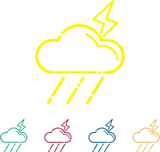 霹雳 图标 云 雷 活力 象征 电 闪光 