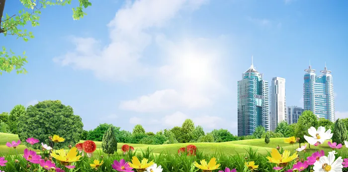 高清创意绿色环保背景图片公益海报展板宣传PSD分层平面设计素材psd模版下载