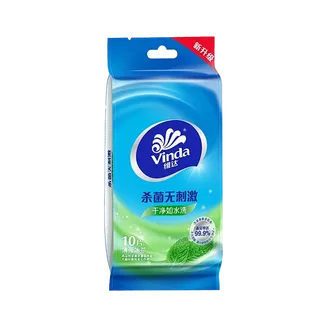 维达 冰爽柔湿巾 10片／包超市商品白底图免抠实物摄影png格式图片透明底