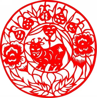 剪纸牛素材图片