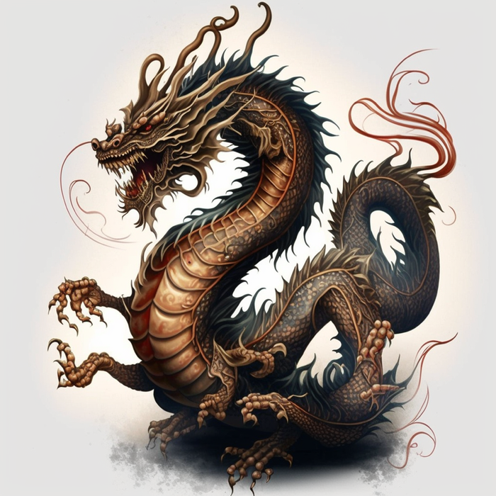 节日生肖龙，插画风格，红色，综合使用