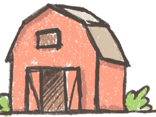 牧场线条画卡通