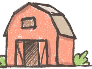 牧场线条画卡通