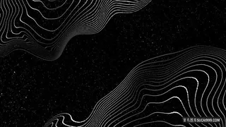 黑夜星空中抽象波浪抽象线条图案背景