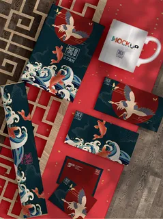 国潮风中式文创智能样机