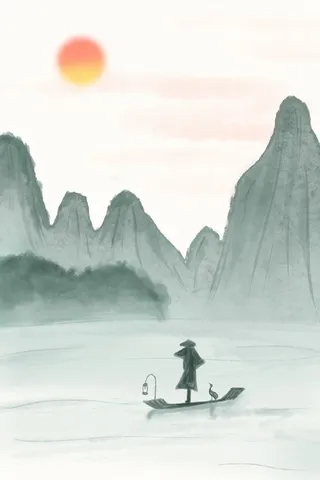 山水水墨中国风背景