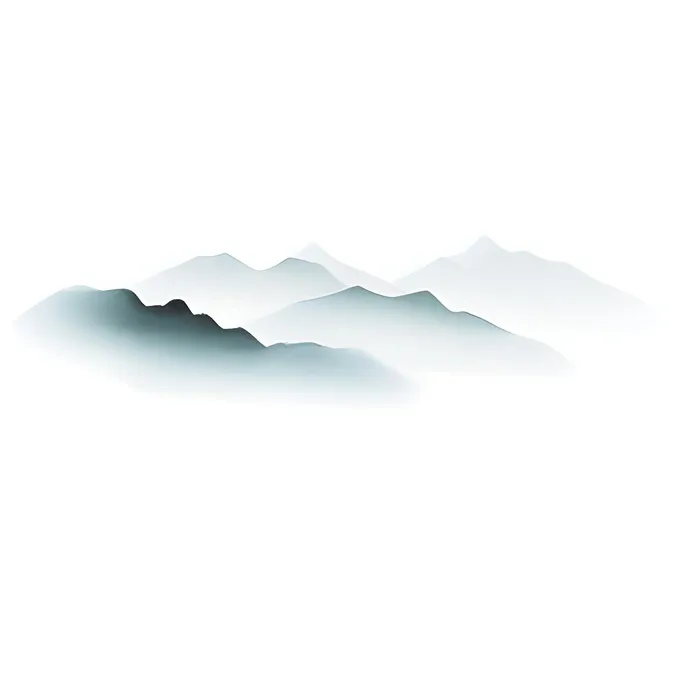 远处的山峰水墨风格png免抠(2048x2048)
