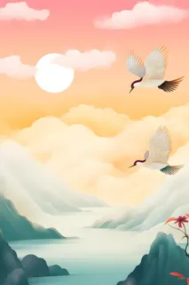 中国风意境传统背景