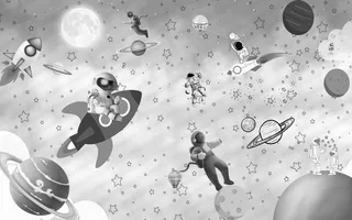 卡通儿童房背景墙壁纸壁画壁布 