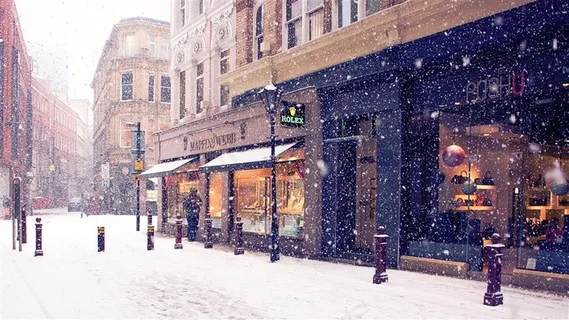 高清雪景城市风景画 高清雪景城市风景画